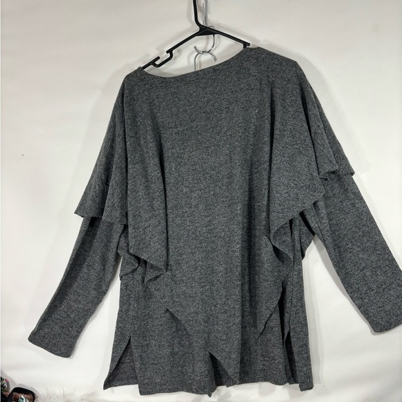 Indigo Soul Gray Sweater and Poncho Look, One piece with 2 Piece Look XL - Picture 2 of 7